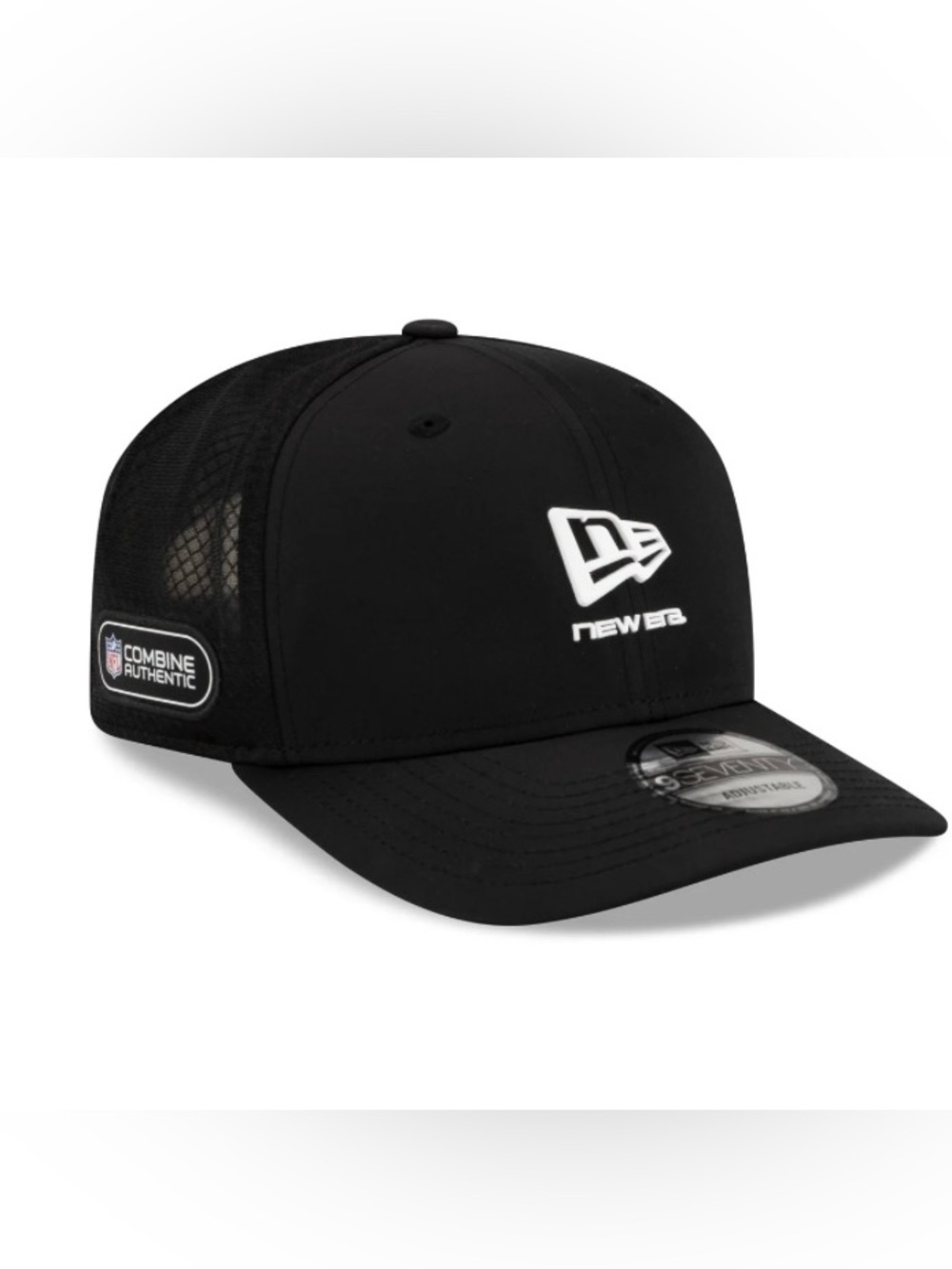 New Era Black Mesh Back Logo Trucker Cap